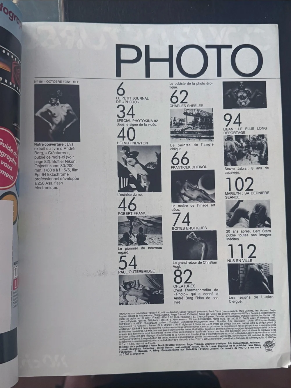 PHOTO 181 Clergue Outerbridge Newton Jabra Berg Creature Vogt Drtikol Sheeler